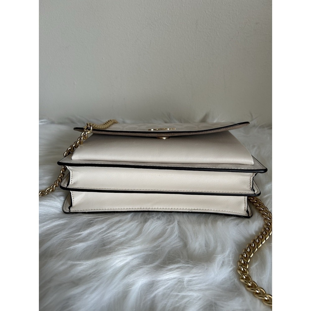 Coach Klare Crossbody Bag Signature Canvas White Beige Colorblock 91019 - Picture 4 of 11